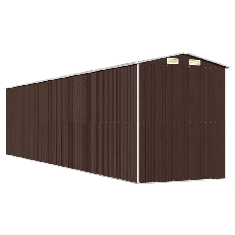 Abri de jardin cabane cabanon maison de stockage remise extérieur hangar outils robuste foncé 192 x 855 x 223 cm acier galvanisé marron 02_0022325