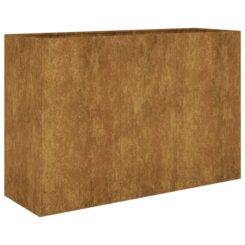Jardinière bac lit surélevé plantes fleurs terrasse jardin de jardin 120 x 40 x 80 cm acier corten marron 02_0039345