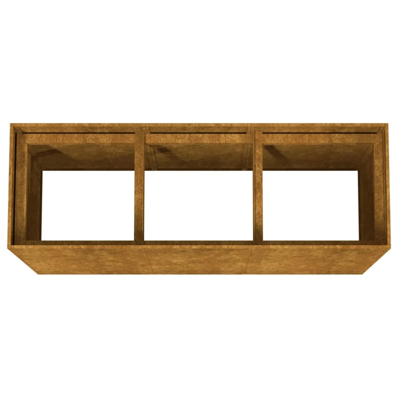 Jardinière bac lit surélevé plantes fleurs terrasse jardin de jardin 120 x 40 x 80 cm acier corten marron 02_0039345
