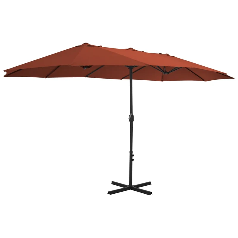 Parasol avec poteau en aluminium 460 x 270 cm orange 02_0008137