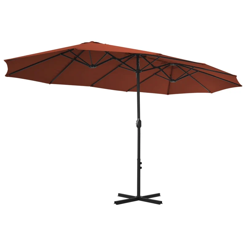 Parasol avec poteau en aluminium 460 x 270 cm orange 02_0008137