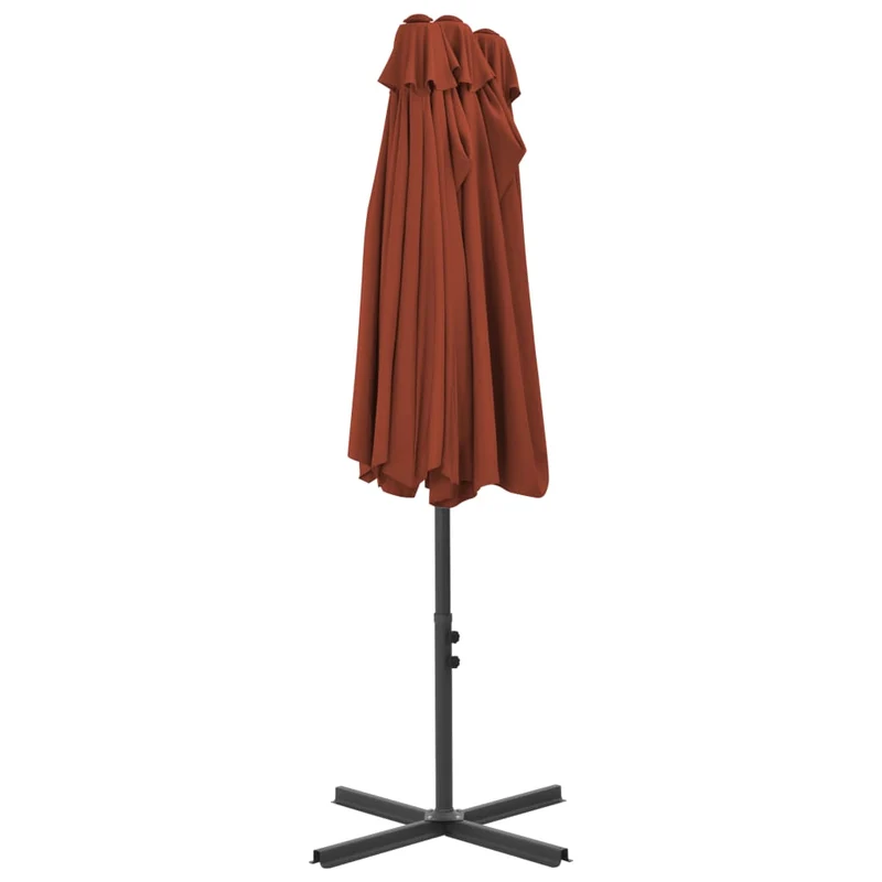 Parasol avec poteau en aluminium 460 x 270 cm orange 02_0008137