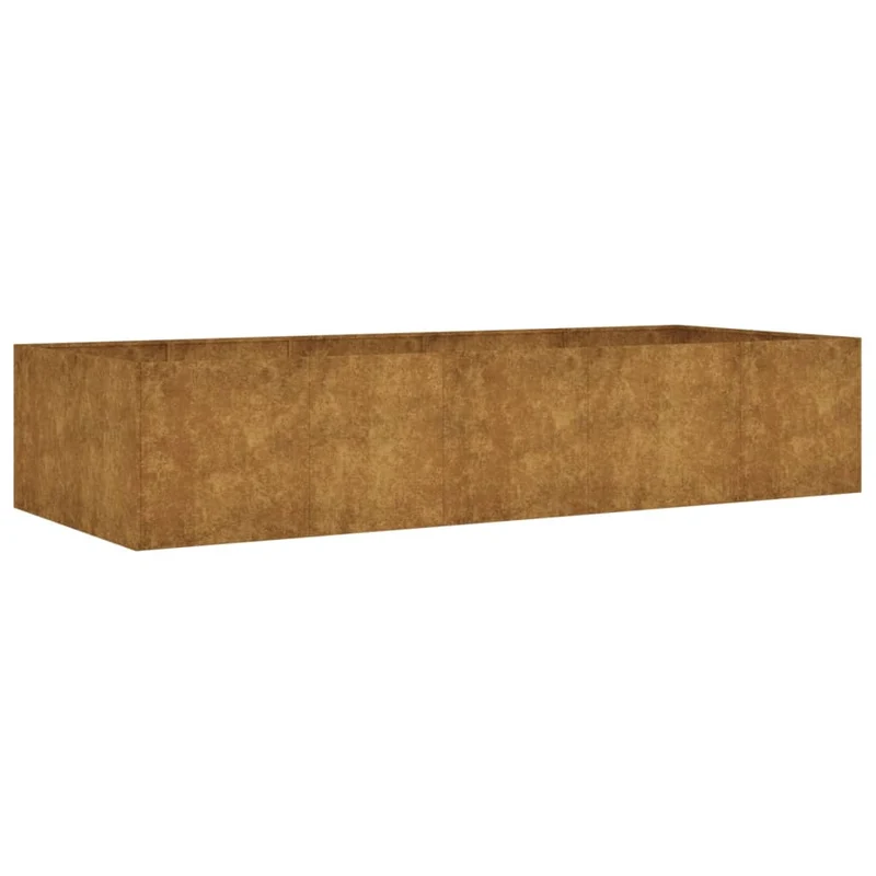 Jardinière bac lit surélevé plantes fleurs terrasse jardin de jardin 200 x 80 x 40 cm acier corten marron 02_0039404