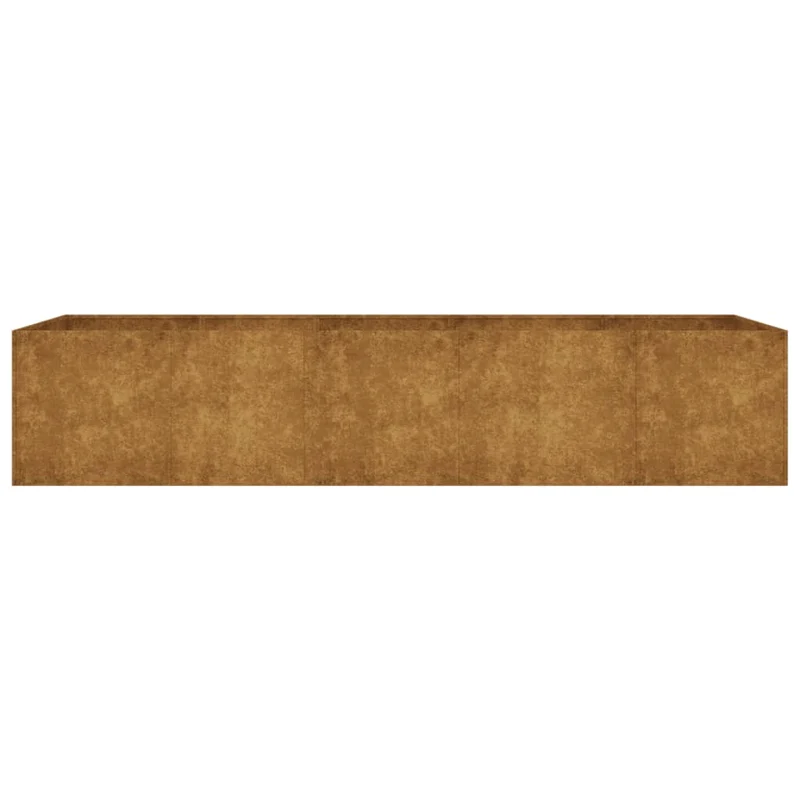 Jardinière bac lit surélevé plantes fleurs terrasse jardin de jardin 200 x 80 x 40 cm acier corten marron 02_0039404