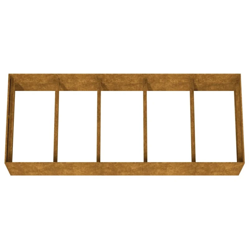 Jardinière bac lit surélevé plantes fleurs terrasse jardin de jardin 200 x 80 x 40 cm acier corten marron 02_0039404