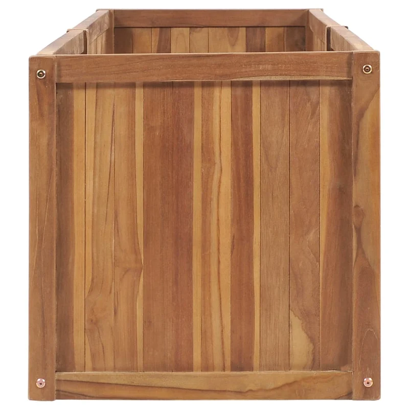 Jardinière bac lit surélevé plantes fleurs terrasse jardin de jardin 200 x 50 x 50 cm bois de teck solide marron 02_0039398