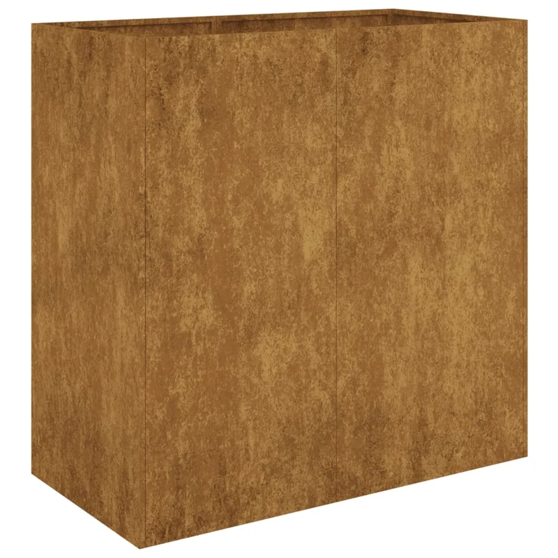 Jardinière bac lit surélevé plantes fleurs terrasse jardin 80 x 40 x 80 cm acier corten marron 02_0037874
