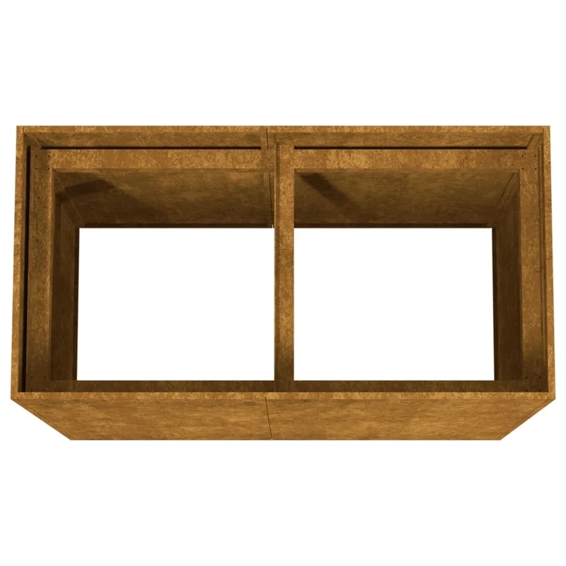 Jardinière bac lit surélevé plantes fleurs terrasse jardin 80 x 40 x 80 cm acier corten marron 02_0037874