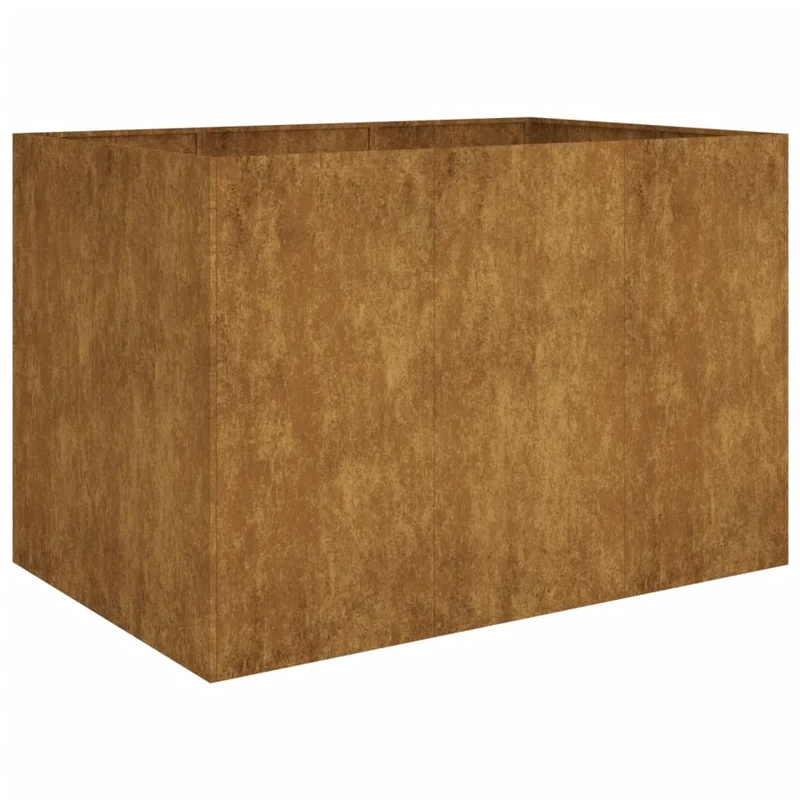 Jardinière bac lit surélevé plantes fleurs terrasse jardin de jardin 120 x 80 x 80 cm acier corten marron 02_0039349
