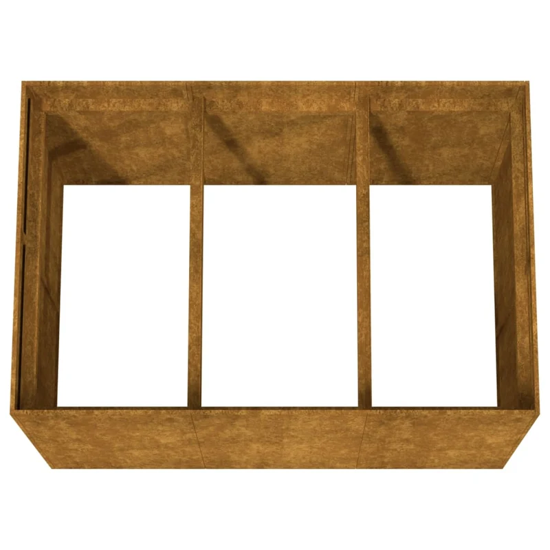 Jardinière bac lit surélevé plantes fleurs terrasse jardin de jardin 120 x 80 x 80 cm acier corten marron 02_0039349
