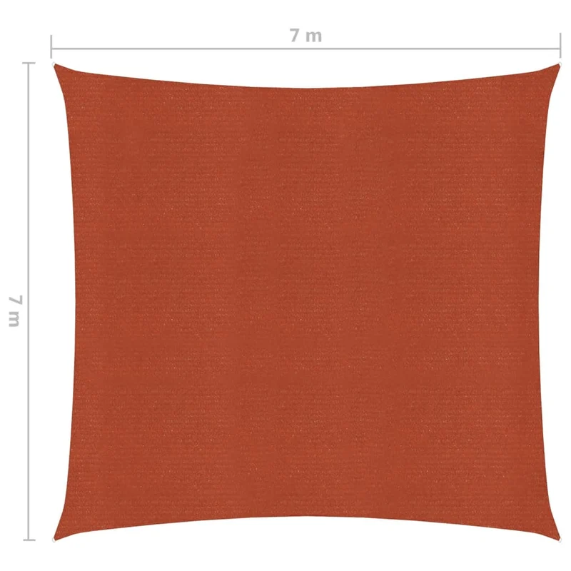 Voile d'ombrage 160 g/m² terre cuite 7 x 7 m PEHD 02_0009358