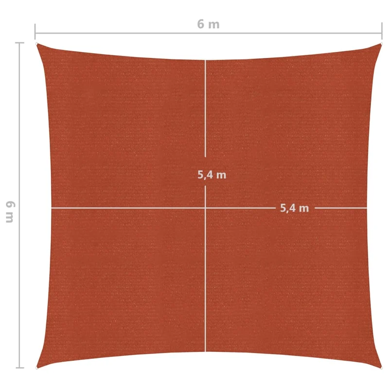 Voile d'ombrage 160 g/m² terre cuite 6 x 6 m PEHD 02_0009357