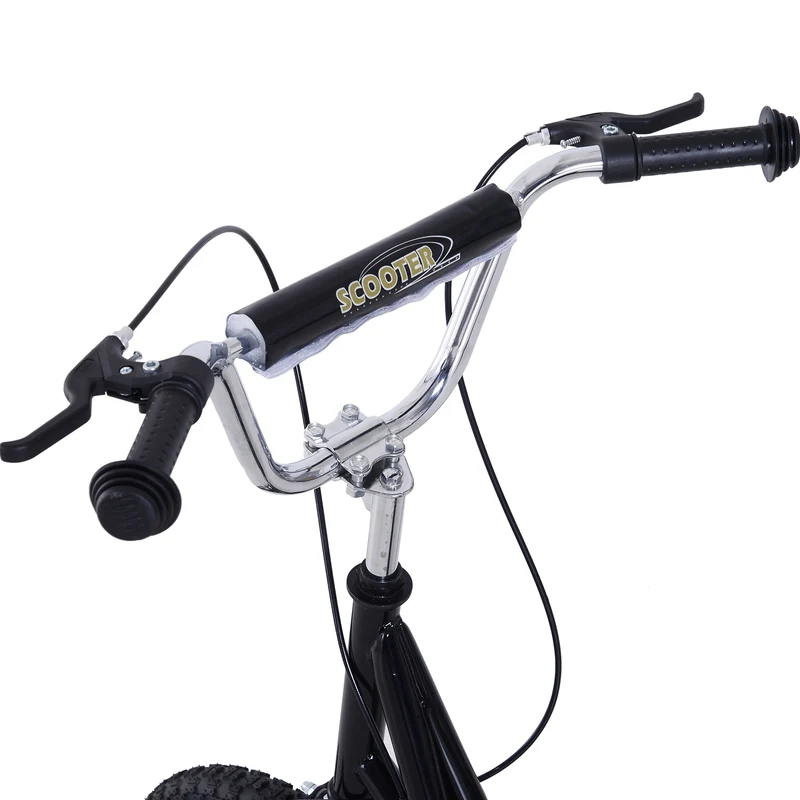 Trottinette enfant tout terrain 135 x 58 x 100 cm pneus gonflables guidon réglable design moderne jardin en acier noir 21_0000679