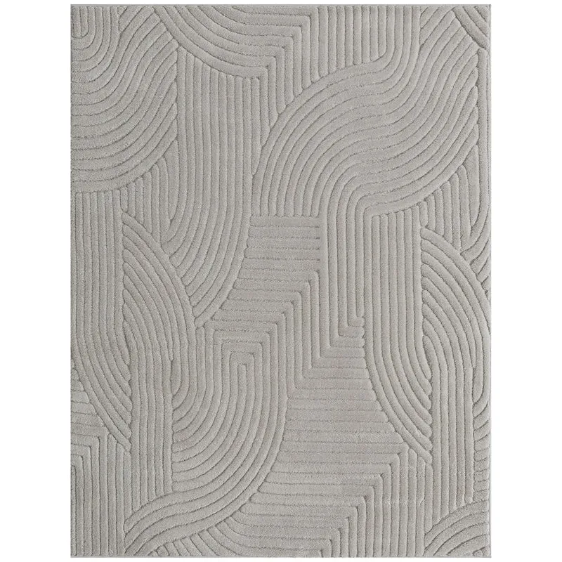 Tapis de salon rectangulaire moelleux antidérapant 160 x 120 x 1.7 cm confort 15 mm moderne minimaliste en polyester gris 21_0003686