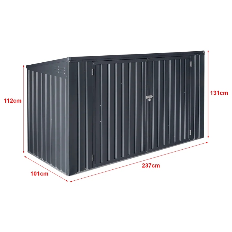 Cache-poubelle pour 3 poubelles gris 03_0009092