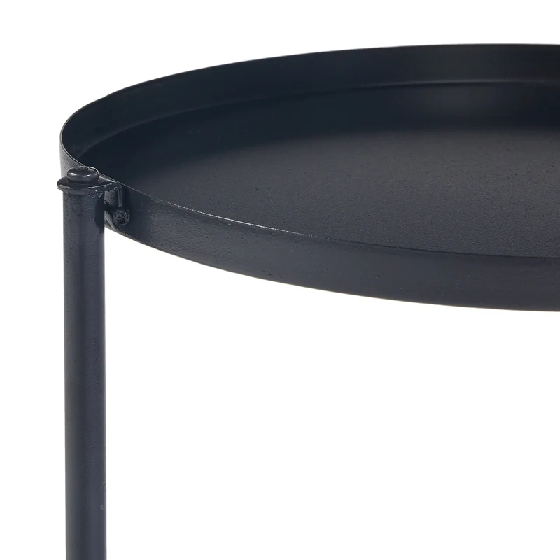 Support de plantes à 3 niveaux métal 70 x 48 x 25 cm noir 03_0010706