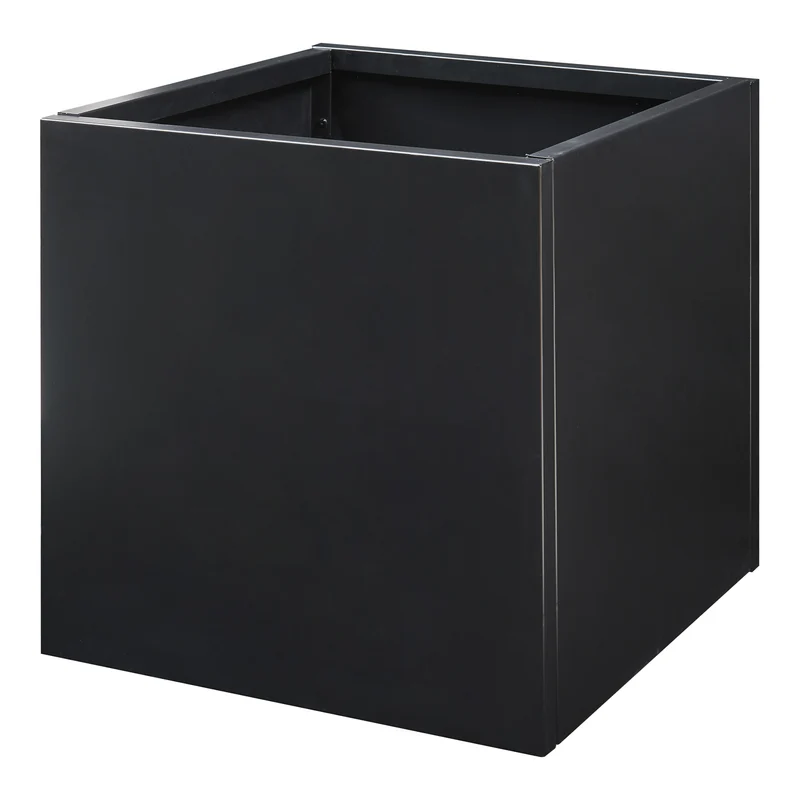 Bac à plantes acier galvanisé 60 x 60 x 60 cm noir 03_0008956