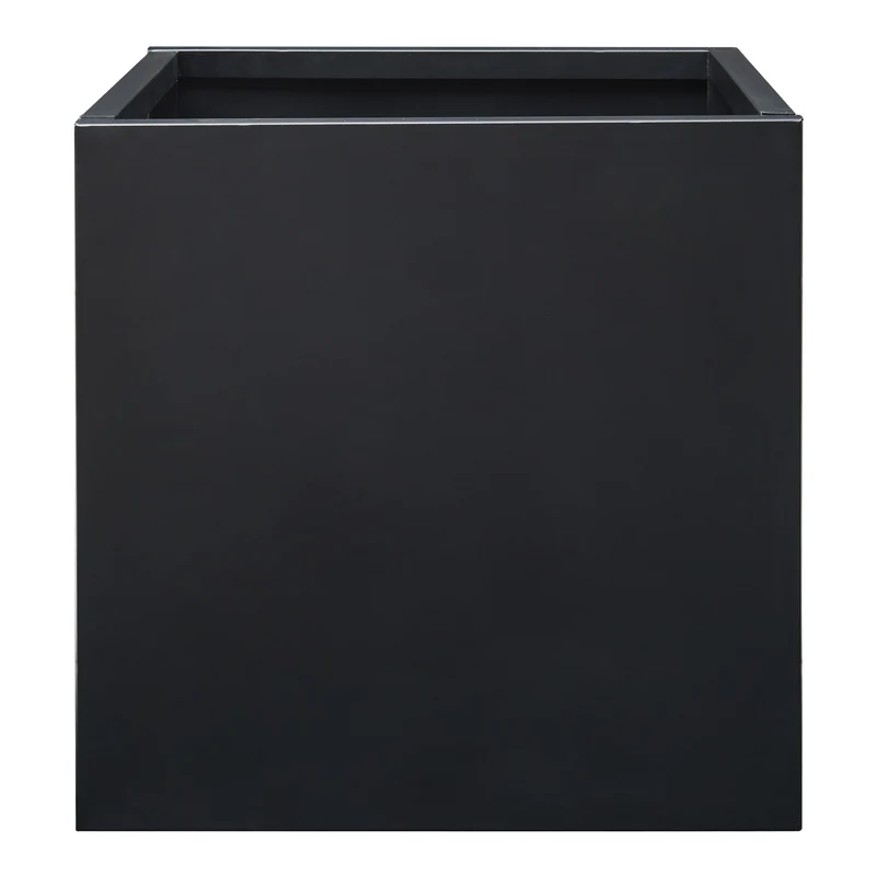 Bac à plantes acier galvanisé 60 x 60 x 60 cm noir 03_0008956