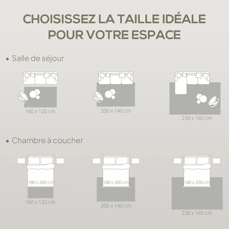 Tapis de salon moelleux jacquard 230 x 160 x 1.7 cm antidérapant rembourrage 15 mm moderne minimaliste en polyester gris 21_0003688