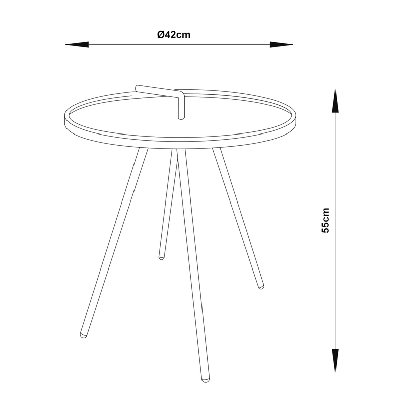 Table d'appoint de jardin acier 55 x 42 cm noir 03_0010903