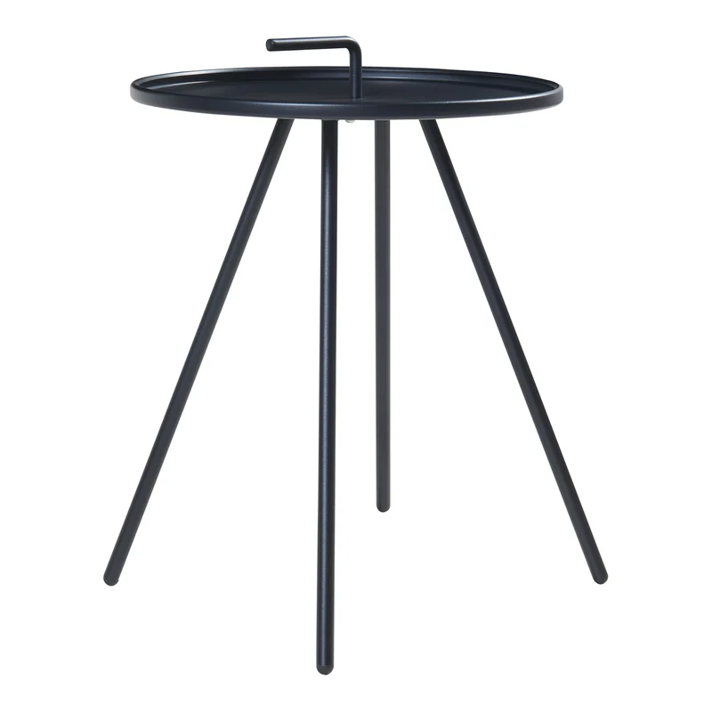 Table d'appoint de jardin acier 55 x 42 cm noir 03_0010903