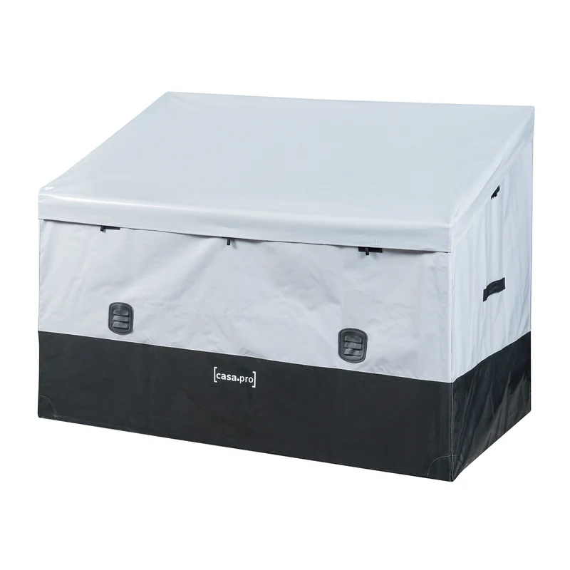 Boîte de rangement d'extérieur 850 litres 147 x 86 cm gris noir 03_0009013
