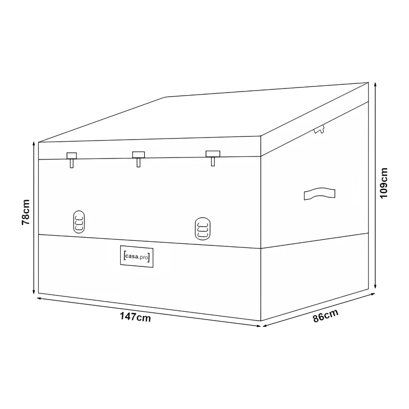 Boîte de rangement d'extérieur 850 litres 147 x 86 cm gris noir 03_0009013