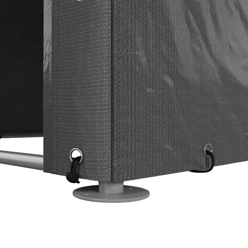 Abri de jardin rangement vélo 160 x 218 x 172 cm porte zippée imperméable contemporain épuré en polyéthylène gris foncé 21_0005475