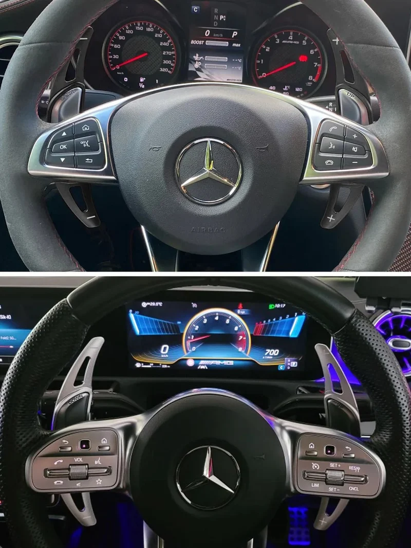 Extension palette au volant Carbone Mercedes Classe A45S W177