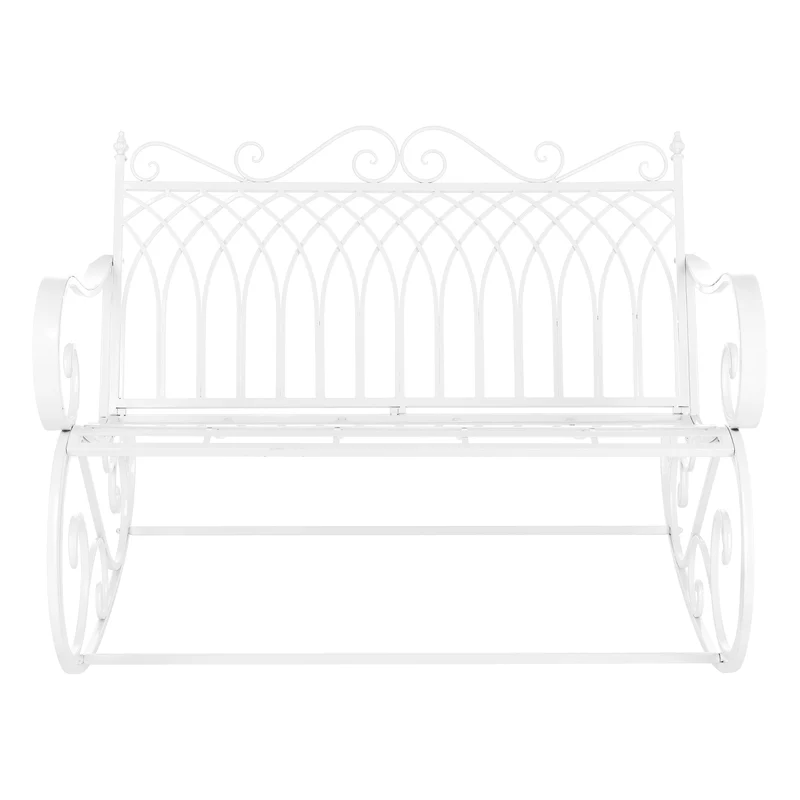 Banc à bascule vintage métal 85 x 113 x 95 cm blanc 03_0008973