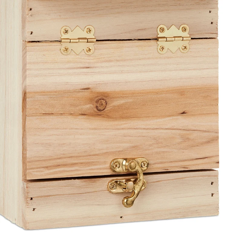 Nichoir en bois de sapin naturel inclinable pour oiseaux de jardin 30 x 25 x 20 cm avec nettoyage facile en bois naturel 13_0014064