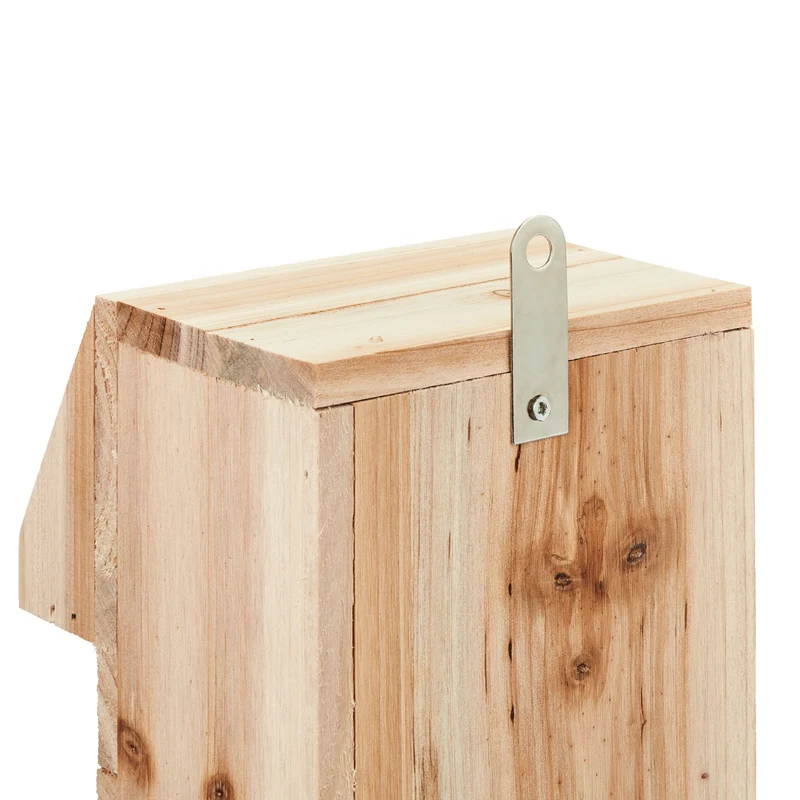 Nichoir en bois de sapin naturel inclinable pour oiseaux de jardin 30 x 25 x 20 cm avec nettoyage facile en bois naturel 13_0014064