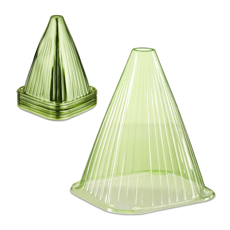 Lot de 32 cloches à salade pour jeunes plantes printemps 30 x 30 x 30 cm en PVC vert 13_0014390
