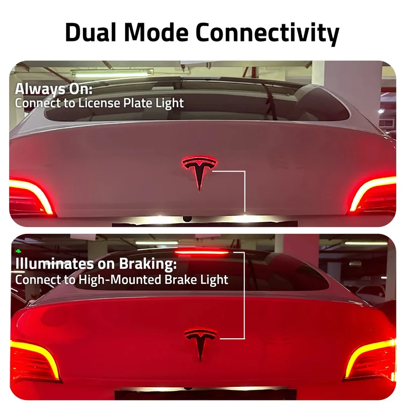 Emblème de calandre Tesla Lumineux