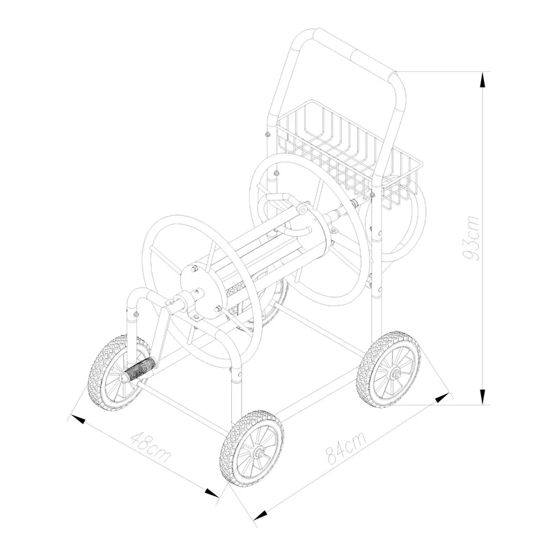 Enrouleur de tuyau 3/4 pouce pour tuyau jusqu'à 65 m gris 03_0009361