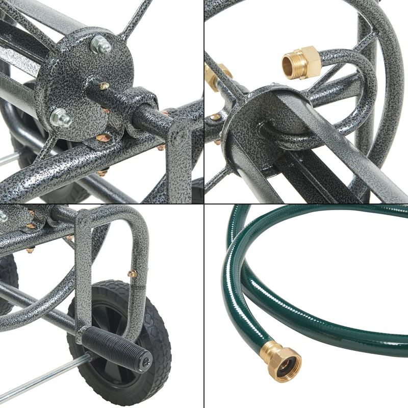 Enrouleur de tuyau 3/4 pouce pour tuyau jusqu'à 65 m gris 03_0009361
