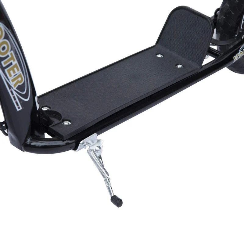 Trottinette pour enfants 5-12 ans 2 roues 120 x 52 x 88 cm guidon réglable frein arrière moderne tendance en acier noir 21_0000675