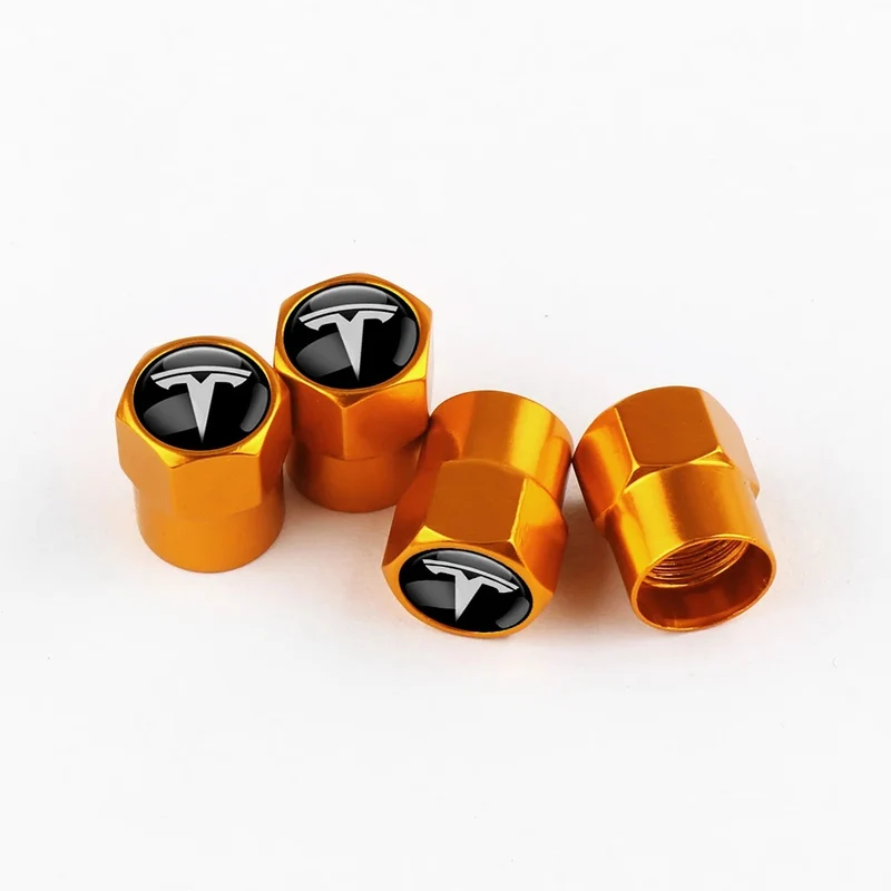 Bouchon Valve Tesla Métal Orange