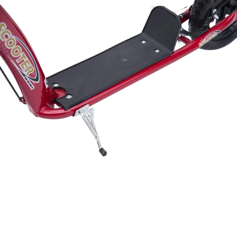 Trottinette enfant 2 roues 120 x 52 x 88 cm guidon réglable roues 30 cm pour 5 à 12 ans moderne épuré en acier rouge 21_0000678