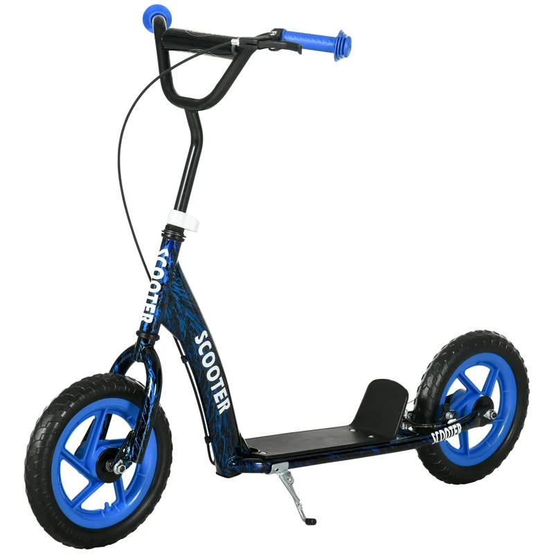 Trottinette enfant grandes roues 118 x 52 x 88 cm hauteur réglable frein arrière moderne contemporain en acier bleu 21_0000684
