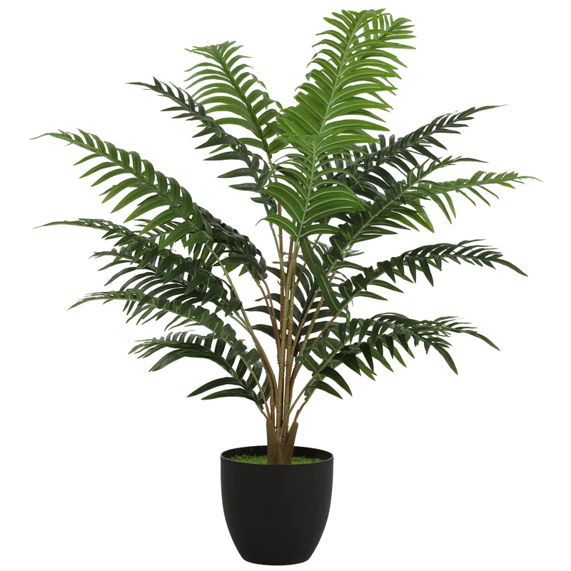 Plante artificielle fougère salon 90 x 17.5 x 16 cm stabilité ciment sans entretien moderne scandinave en plastique vert 21_0003724
