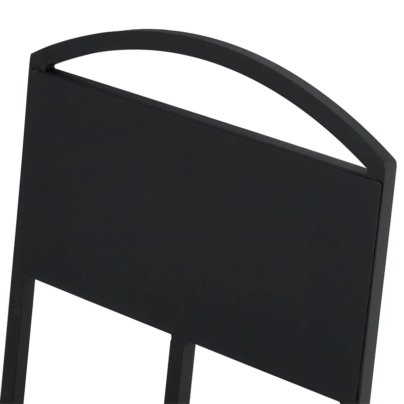 Corbeille à bûches pliable pratique pour cheminée 45 x 35 x 30 cm en métal noir mat 13_0014711