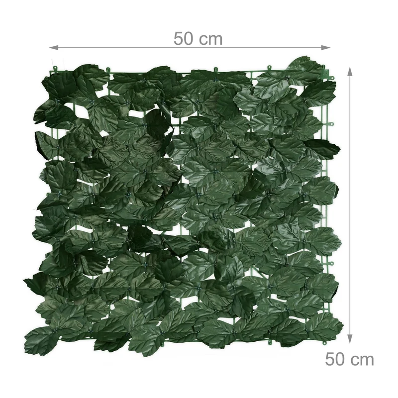 Lot de 12 brise-vues décoratifs immatériels 50 x 50 cm en polyester vert foncé 13_0014622