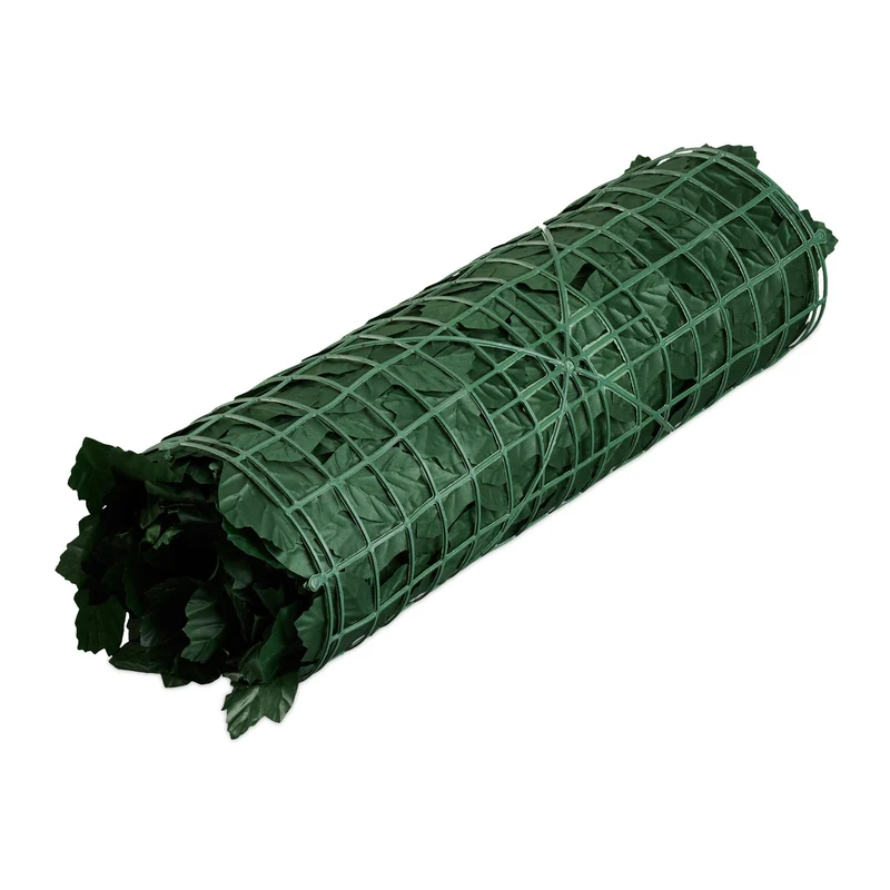 Lot de 12 brise-vues décoratifs immatériels 50 x 50 cm en polyester vert foncé 13_0014622