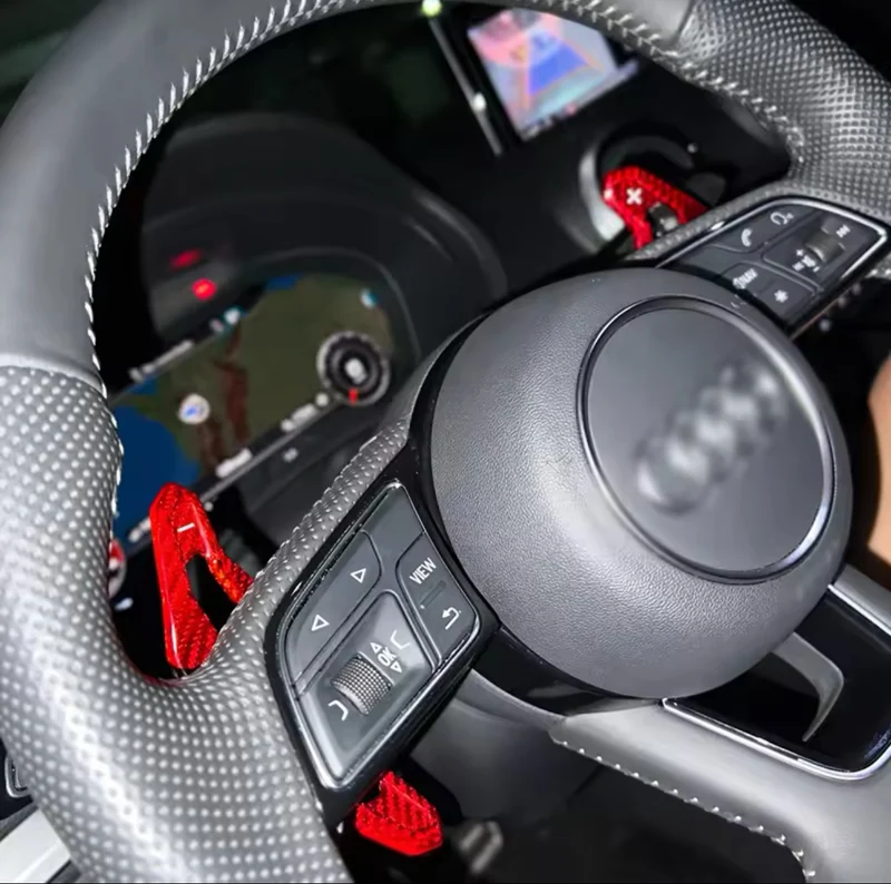 Palette au volant Audi R8 fibre de carbone