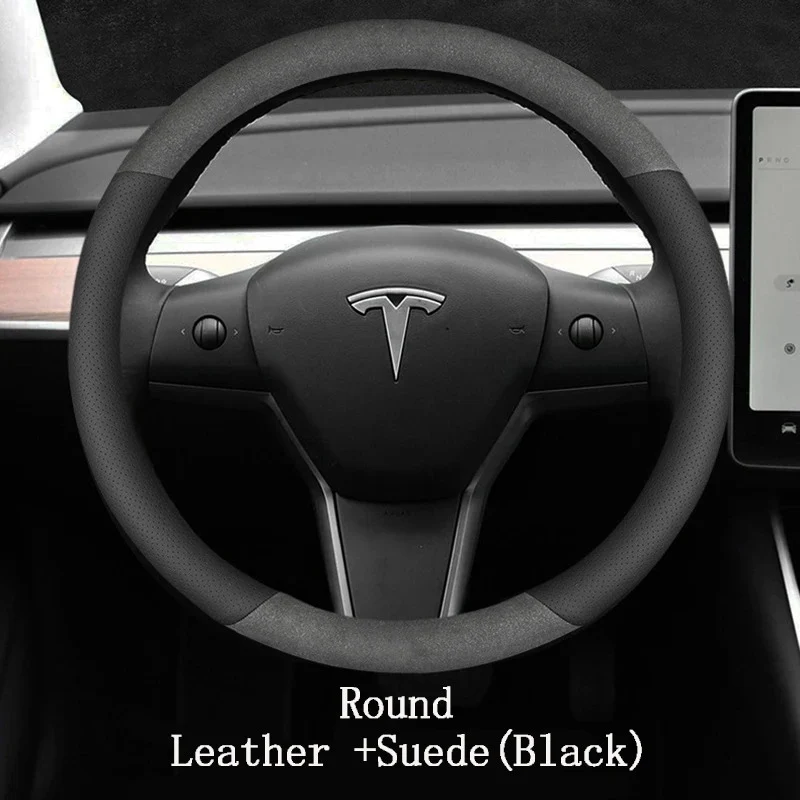 Couvre volant Tesla Cuir et Daim
