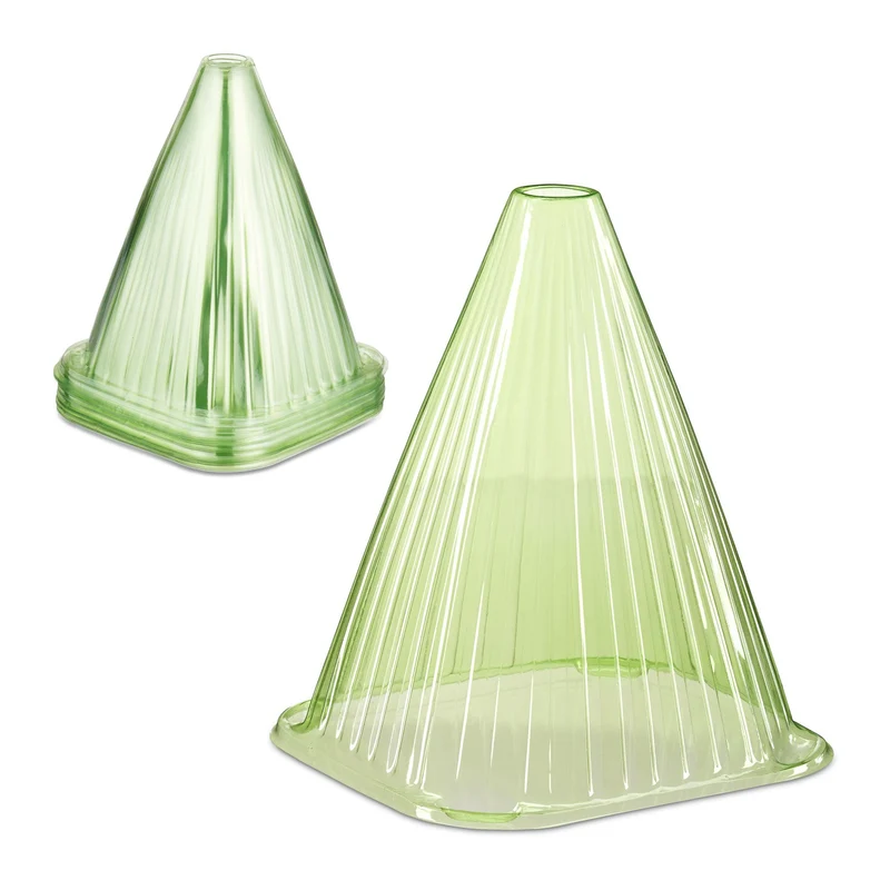 Lot de 32 cloches à salade pour jeunes plantes printemps 30 x 30 x 30 cm en PVC vert 13_0014389