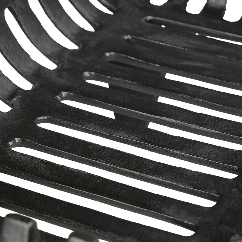 Grille porte-bûches pour cheminée avec pieds espace pour circulation air 45 x 30 x 30 cm en fonte noir 13_0014423