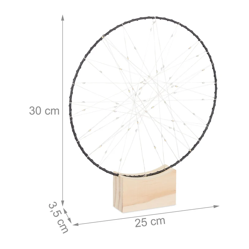 Anneau lumineux décoratif moderne ambiance cosy intérieur 25 cm en bois naturel 13_0014749