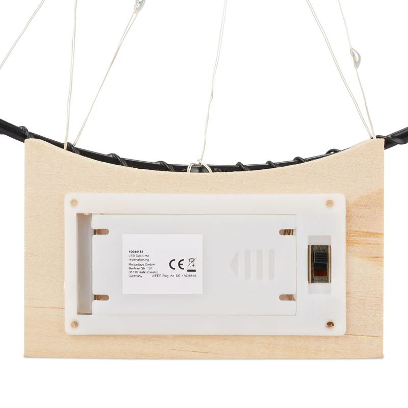 Anneau lumineux décoratif moderne ambiance cosy intérieur 25 cm en bois naturel 13_0014749
